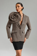 Sada Flower Blazer - Brown Flowering Girl