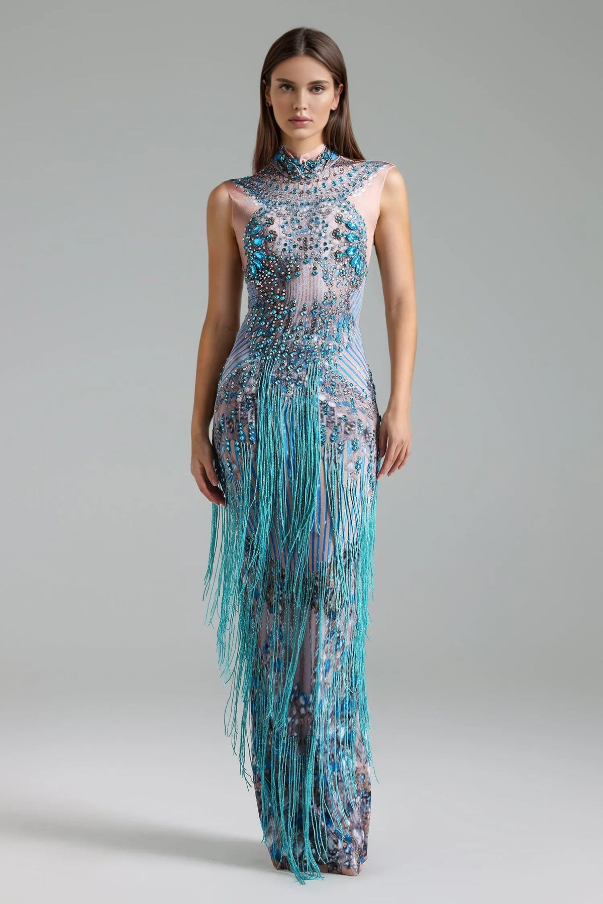 Verza Diamond Setting Sleeveless Maxi Dress Flowering Girl