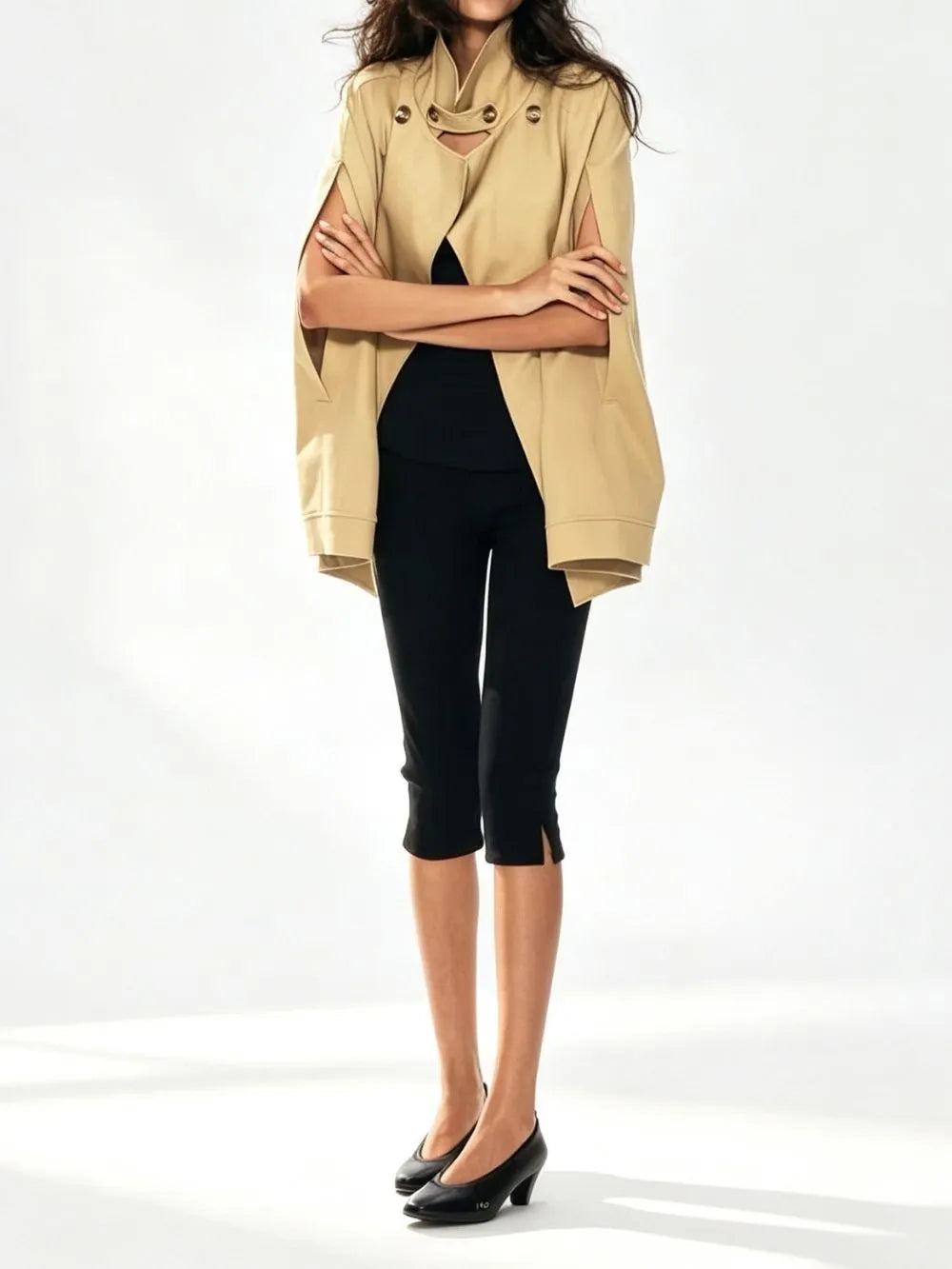 Mayu Khaki Coat Flowering Girl
