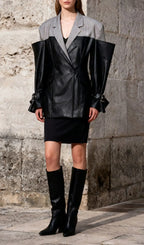 Ianthe PU Leather Jacket Flowering Girl