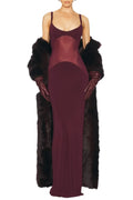 Dajoa Mesh Curve Maxi Dress - Wine Flowering Girl