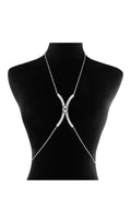 Diamond Chest Chain In Silver Flowering Girl