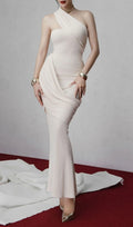 Kesley White Ruched Maxi Dress Flowering Girl