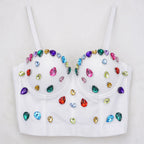Embellished Top In White Flowering Girl