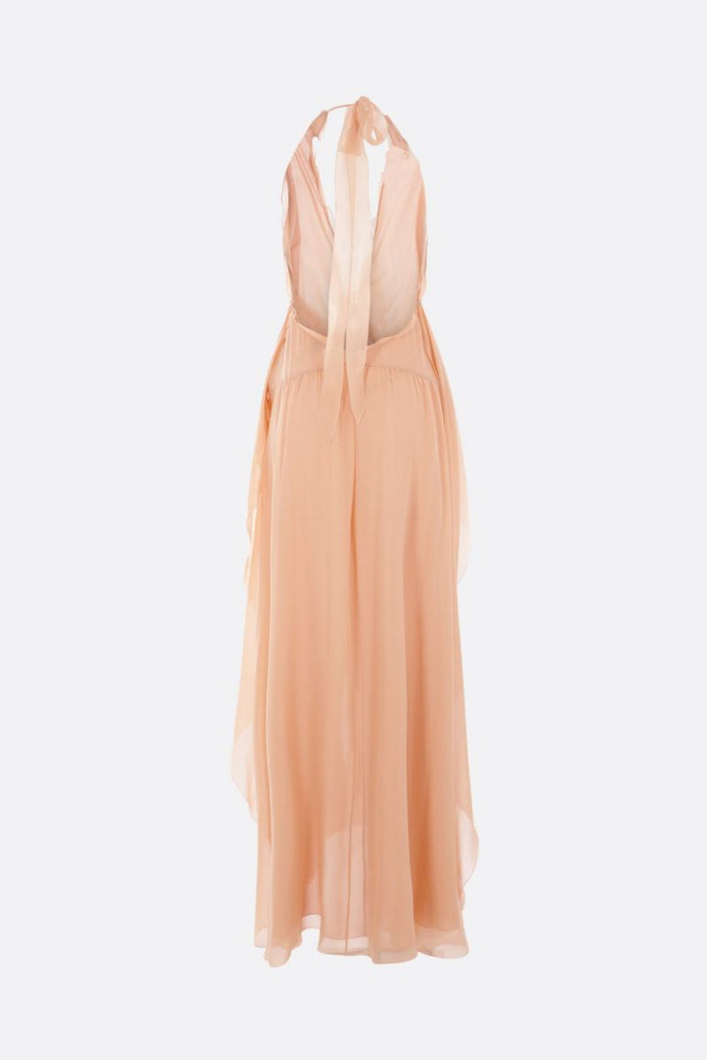 Aonaver Floral Ruffle Halter Maxi Dress - Pink Flowering Girl