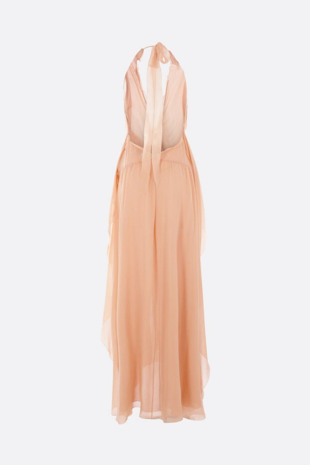 Aonaver Floral Ruffle Halter Maxi Dress - Pink Flowering Girl