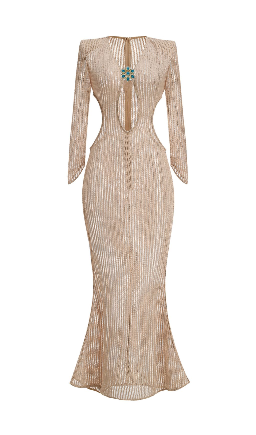 Jacory Long Sleeve Cutout Maxi Dress Flowering Girl