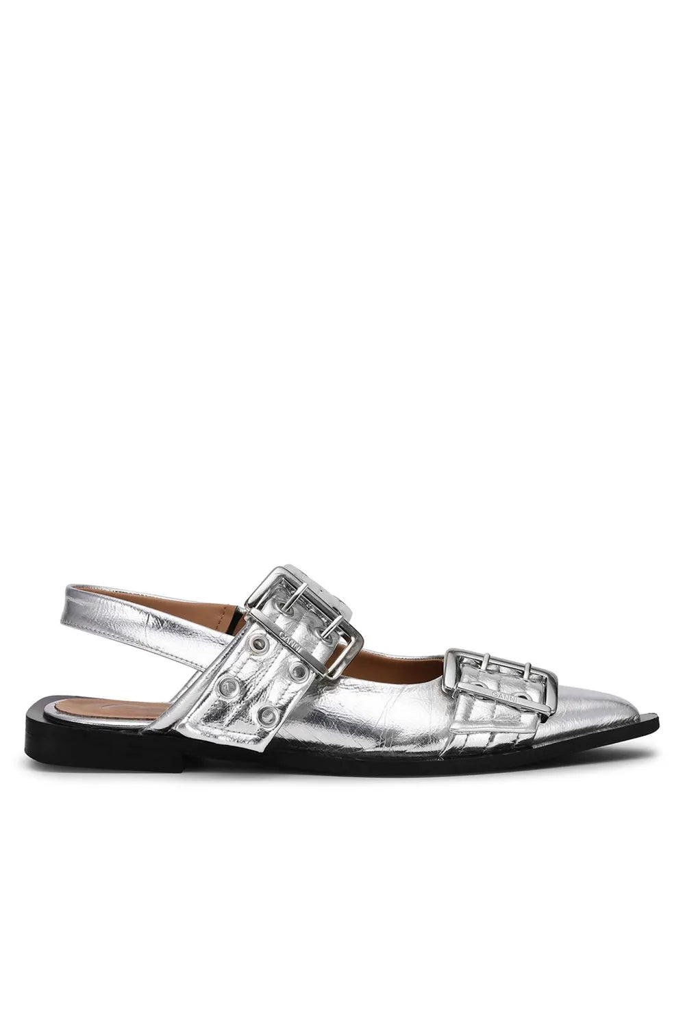 Anabella Buckle Ballerinas - Silver Flowering Girl