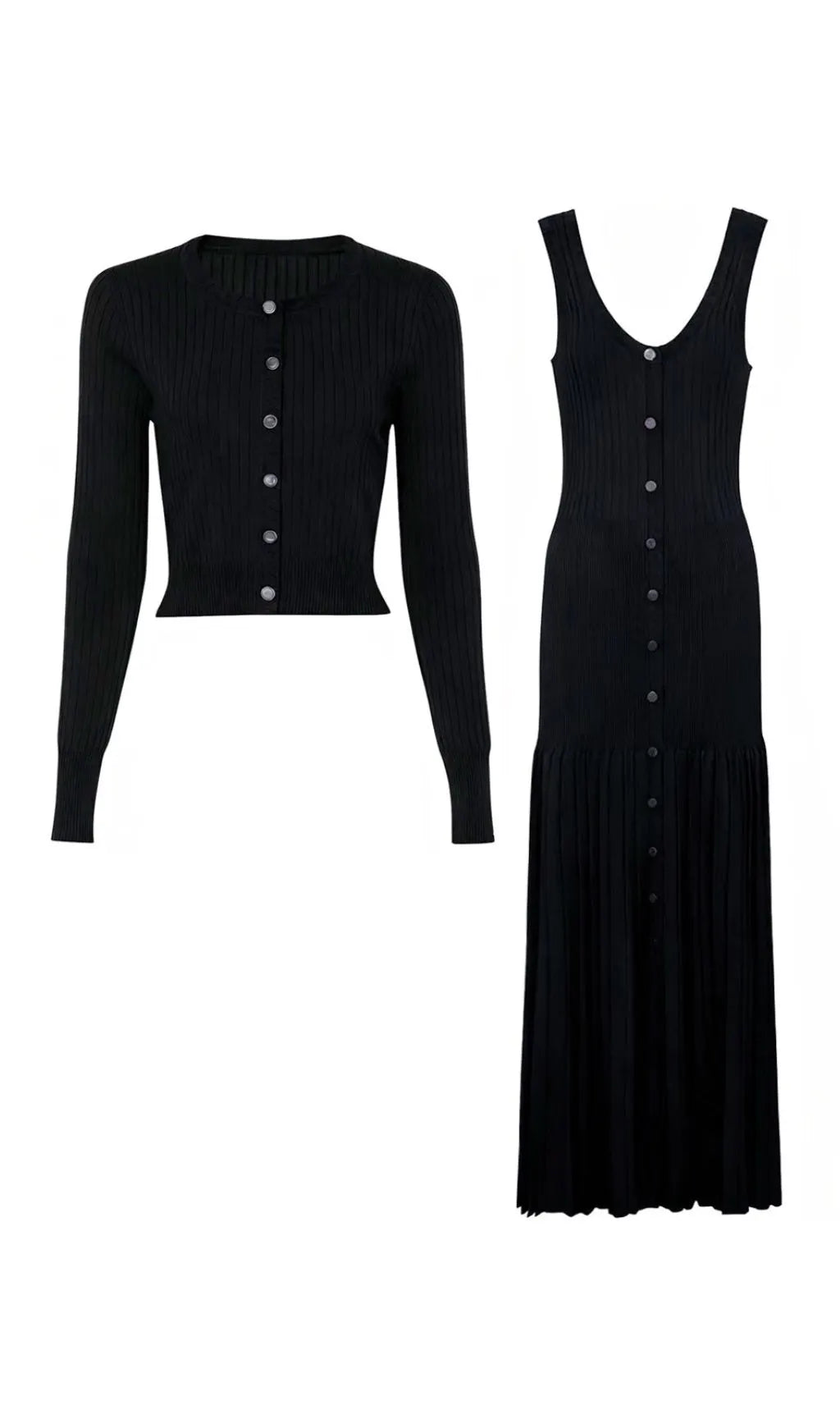Jackie Black Knit Cardigan & Maxi Dress Flowering Girl
