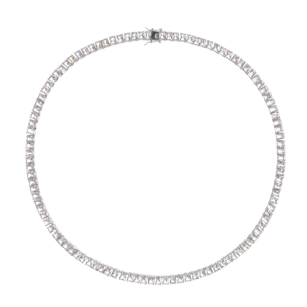 Florence Silver Tone Crystal Embellished Necklace Flowering Girl