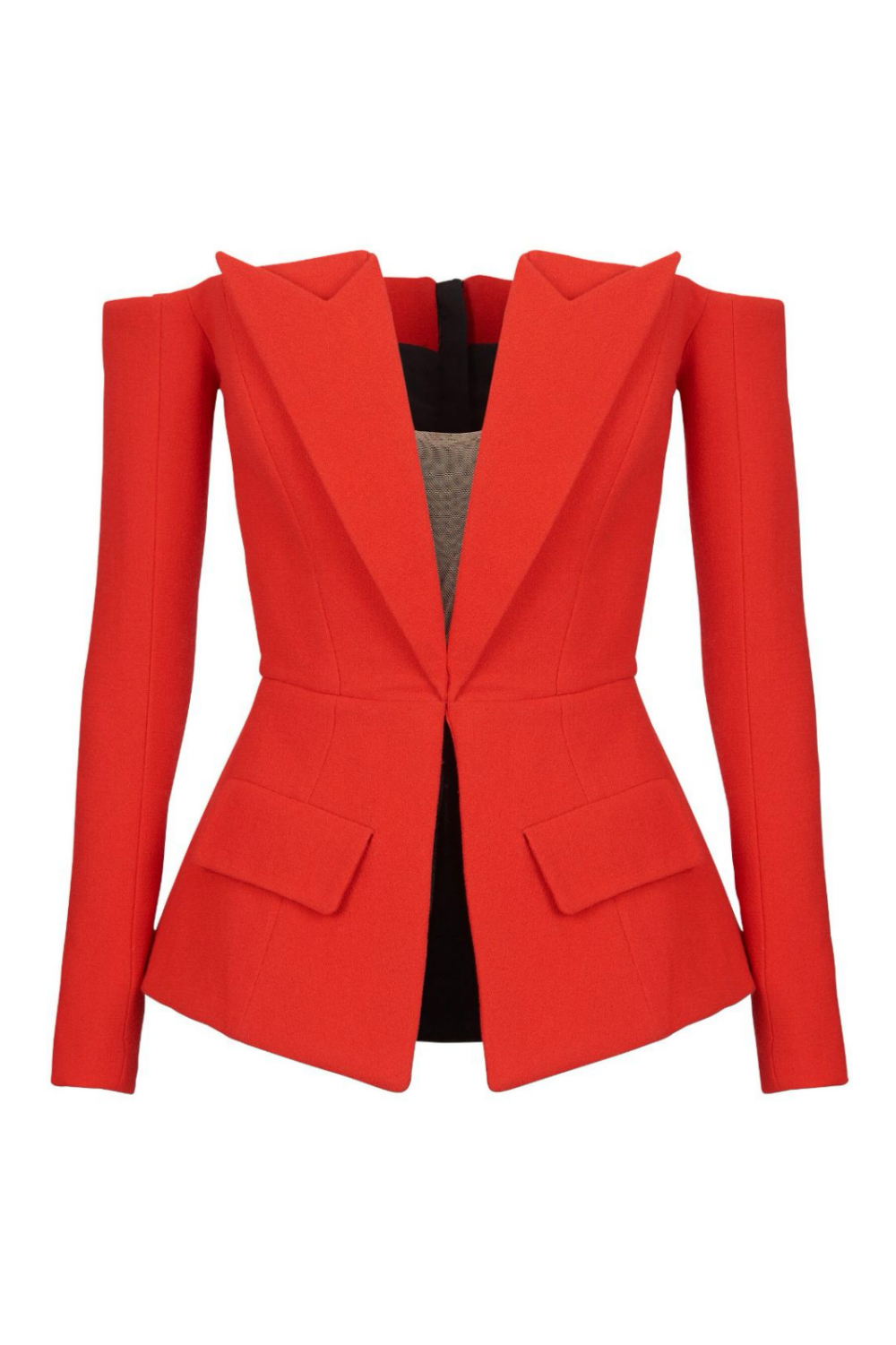 Coretta Off Shoulder V-Neck Blazer Flowering Girl