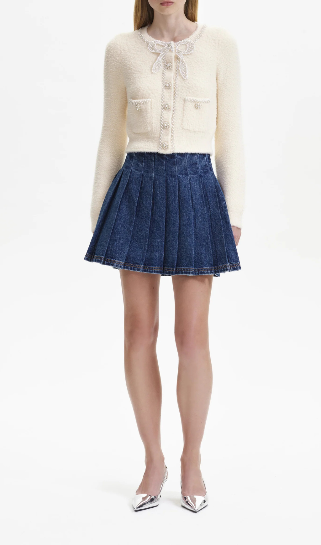 CREAM SOFT KNIT BOW CARDIGAN Flowering Girl