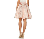 Pink Jacquard Mid-Waist Puffy Umbrella Skirt Flowering Girl