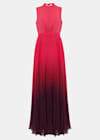 Ombre Pleated Draped Maxi Dress Flowering Girl