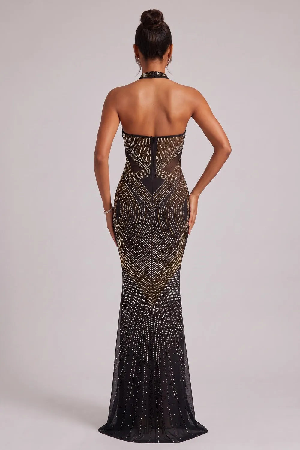 Black Embellished Mermaid Evening Gown Flowering Girl