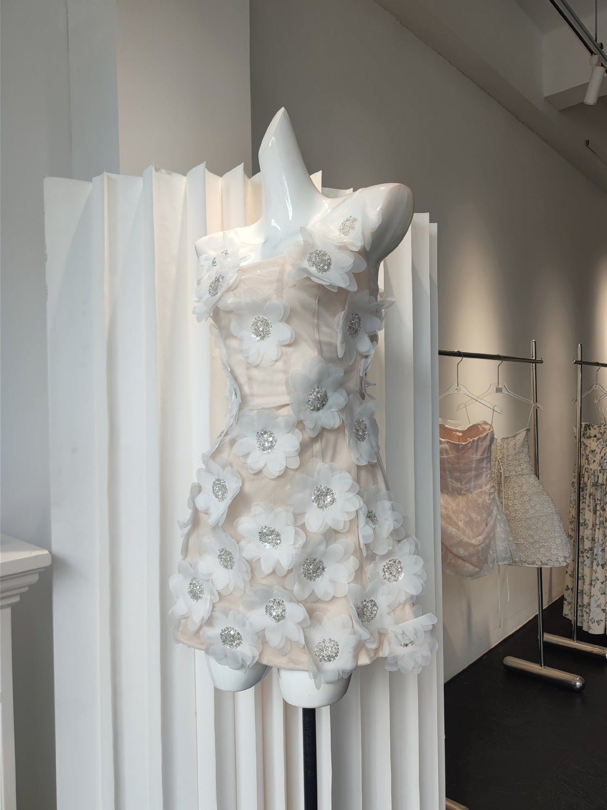 White Tulle Mesh A-Line Dress Flowering Girl