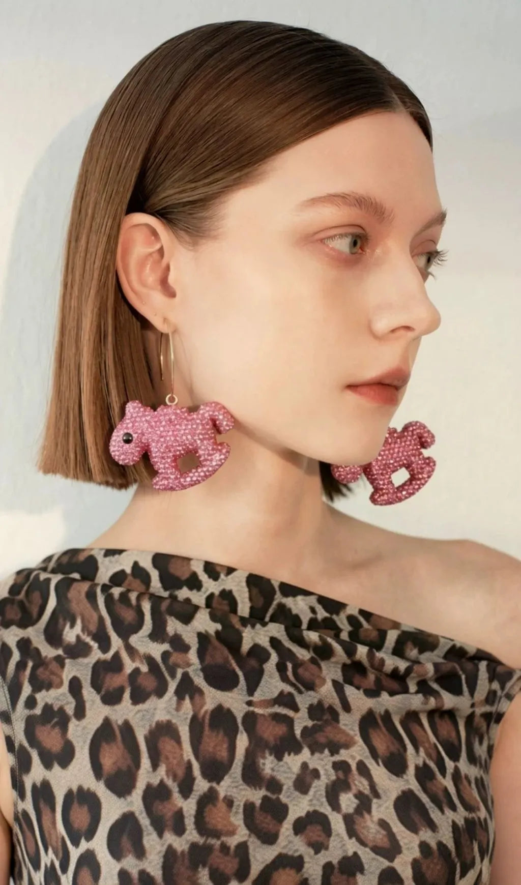 Leilany Pink Animal Earrings Flowering Girl