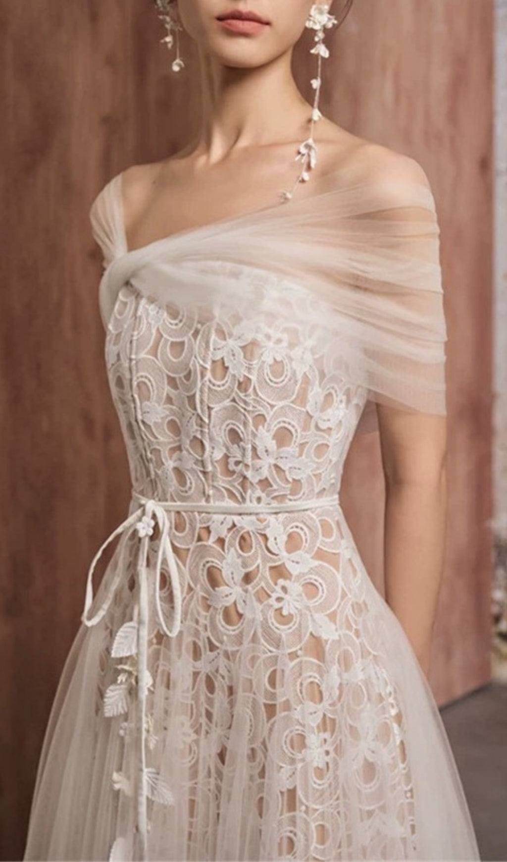 Evette White Mesh Lace Midi Dress Flowering Girl