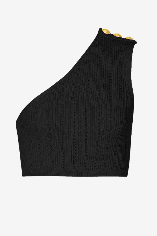 Lynn One Shoulder Knit Set - Black Flowering Girl