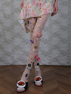 Marsha Flower Embellished Tights Flowering Girl