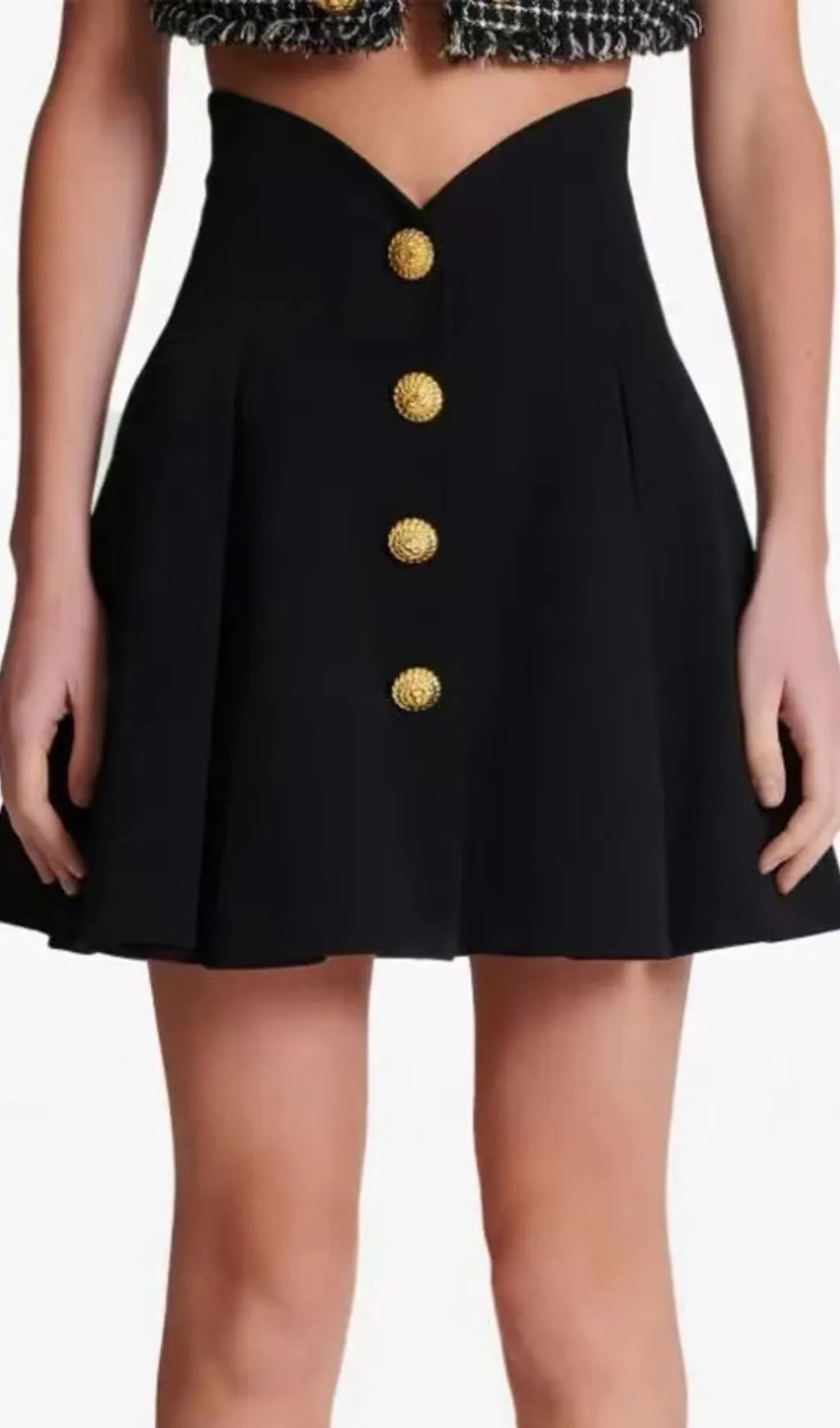 Hedda Black Button Mini Skirt Flowering Girl