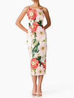 Masaye Strapless Flower Embroidery Midi Dress Flowering Girl