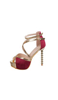 Kynan Red Peep-Toe Heels Flowering Girl