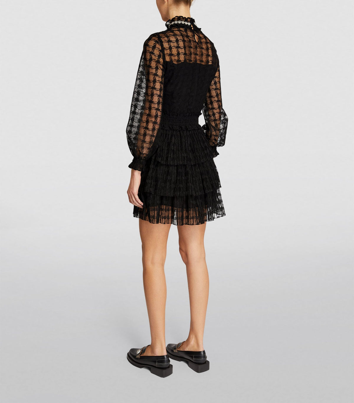 LACE MINI DRESS IN BLACK Flowering Girl