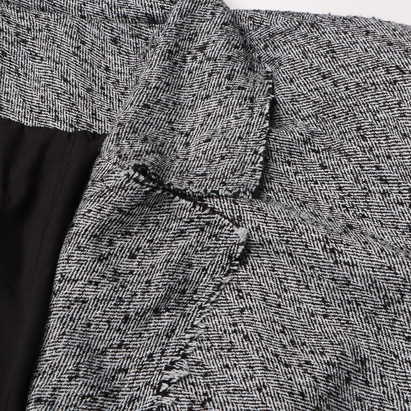 Astrid Collar Houndstooth Coat Flowering Girl