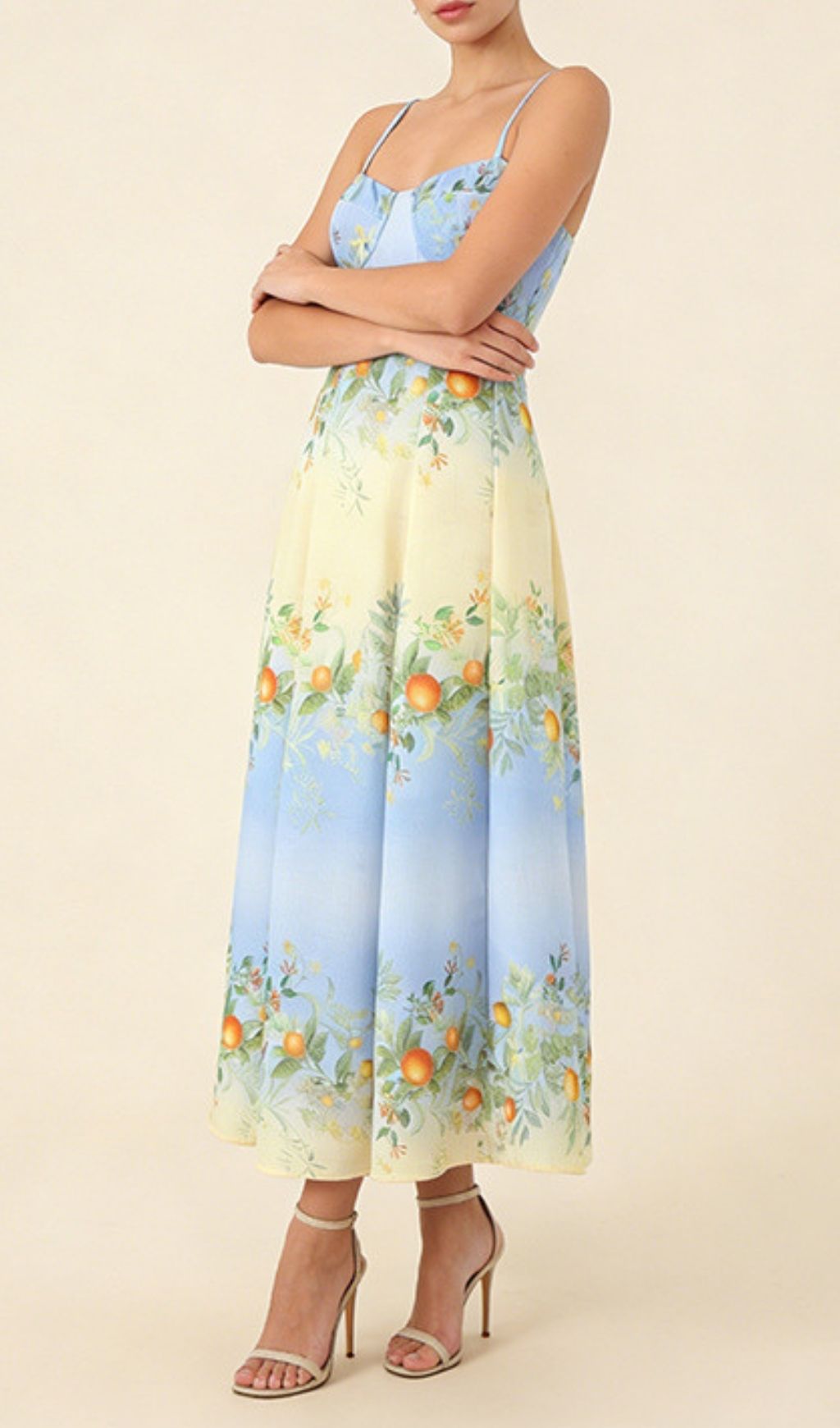 Kevina Strappy Floral Midi Dress Flowering Girl
