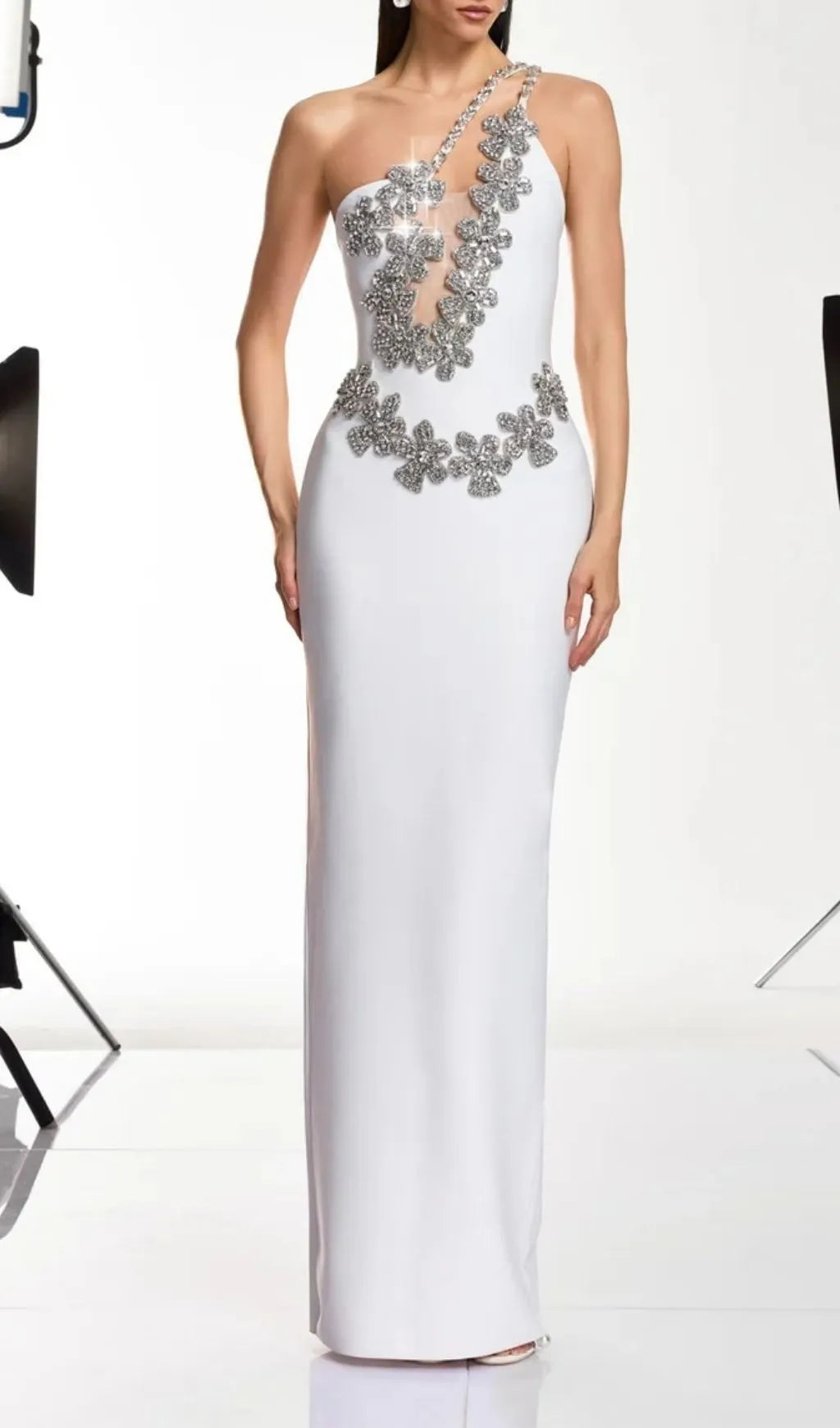 Sirel Diamond Flower Bandage Maxi Dress Flowering Girl