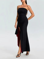 Drynyx Strapless Split Maxi Dress Flowering Girl