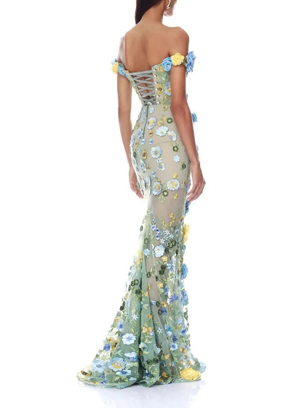 Mayda 3D Flower Embellished Maxi Dress Flowering Girl