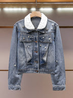 Milka Blue Denim Jacket Flowering Girl
