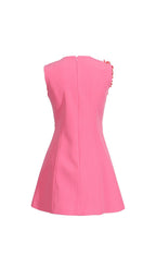 Erica Pink Flower Mini Dress Flowering Girl