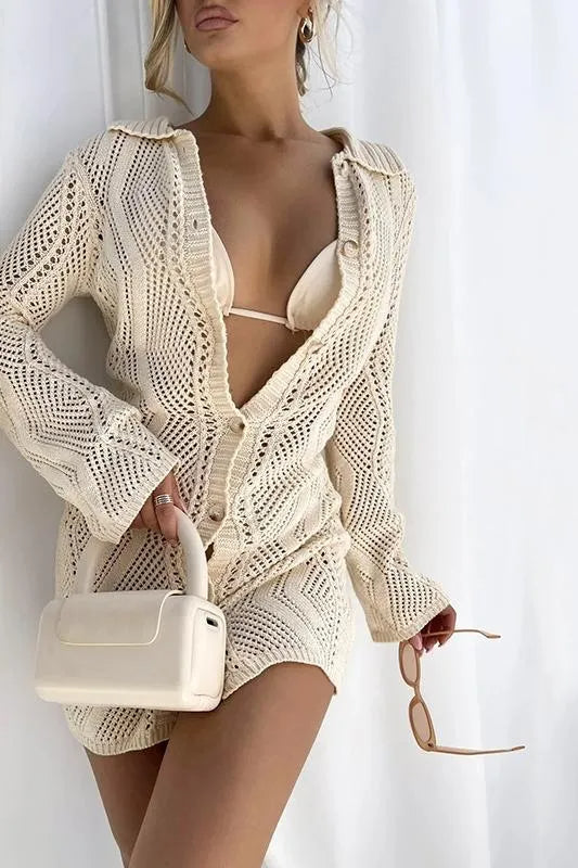 Basis Crochet Button-Up Cover-Up Flowering Girl