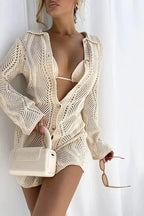 Basis Crochet Button-Up Cover-Up Flowering Girl