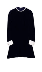 SERENA BEADED COLLAR VELVET DRESS Flowering Girl