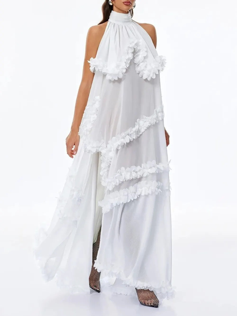 Wavelle High Neck Split Maxi Dress Flowering Girl
