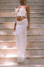 Ivory Shell Knitted Dress Set Flowering Girl