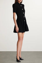Kristin Black Knitted Mini Dress Flowering Girl