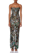 Azul Strapless Sequin Maxi Dress Flowering Girl