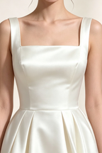 Minimalist Spaghetti Strap Midi Dress - Off-White Flowering Girl