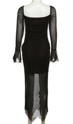 Flower Ruffle Mesh Dress Flowering Girl