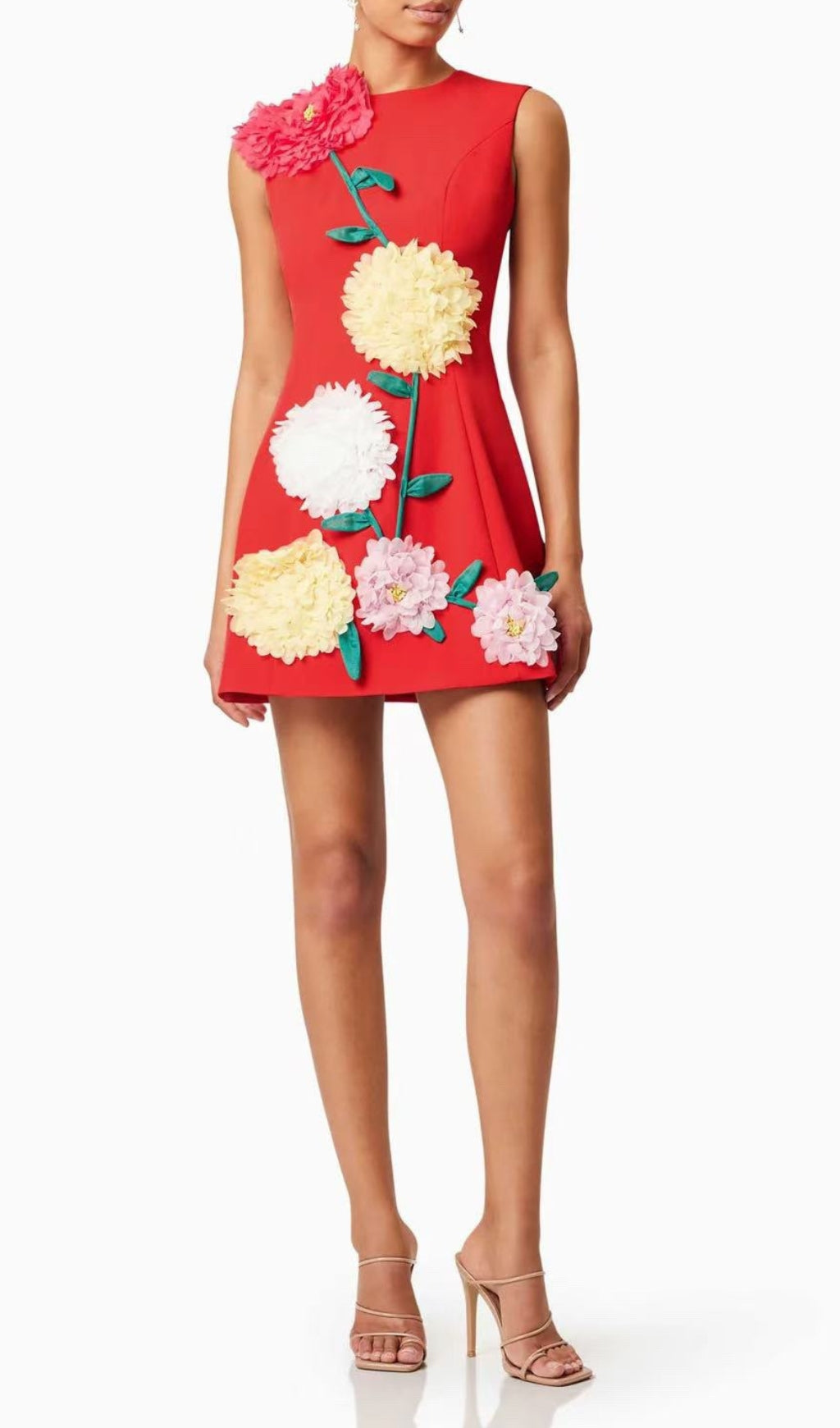 Erica Red Flower Mini Dress Flowering Girl