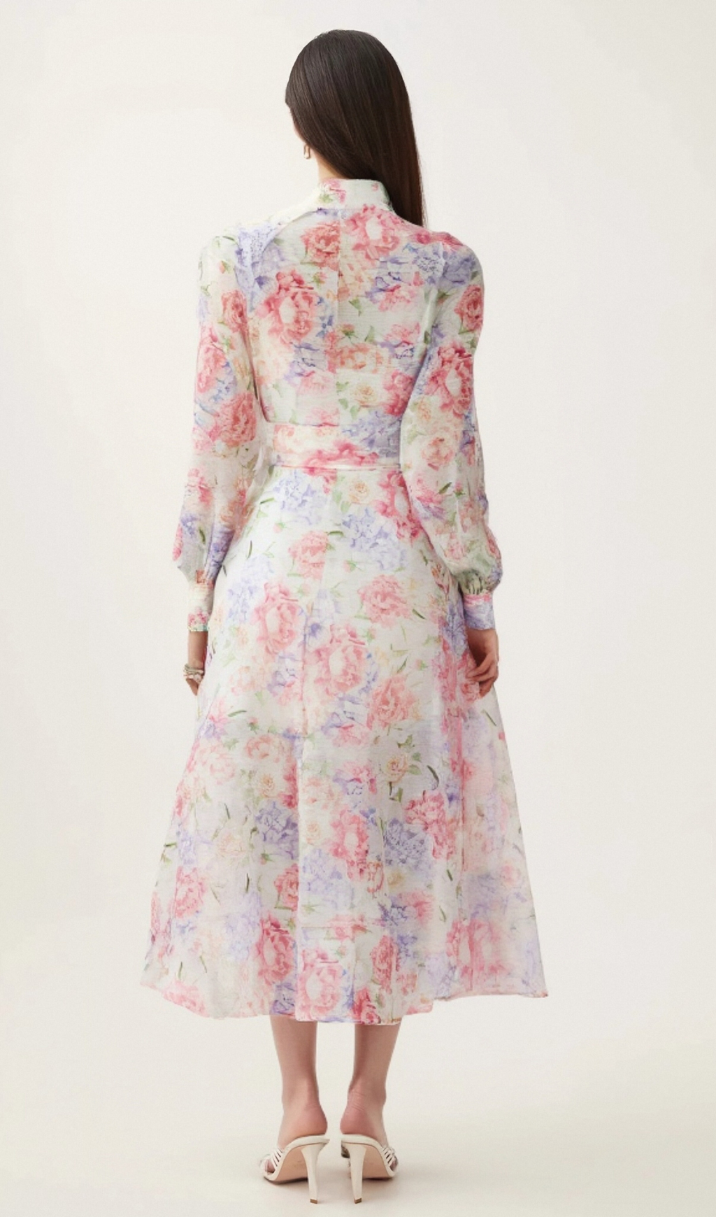 Éliane floral-print flared midi dress Flowering Girl