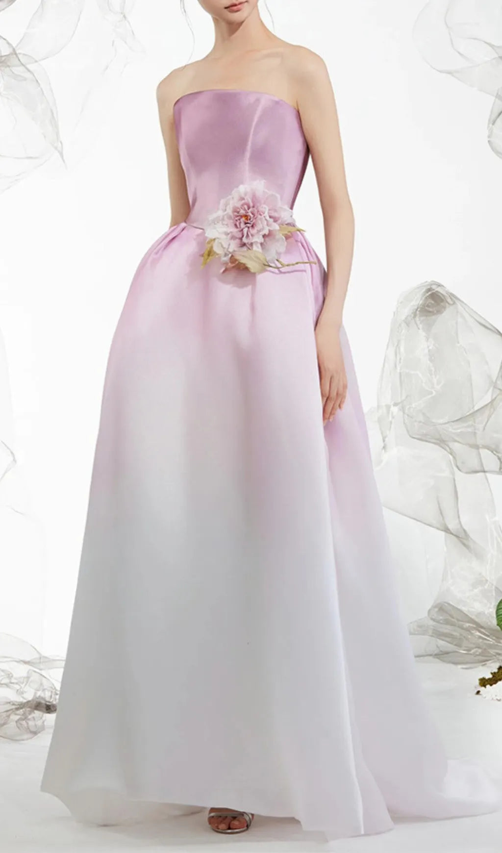 Biddy Pink Strapless Flower Gown Flowering Girl