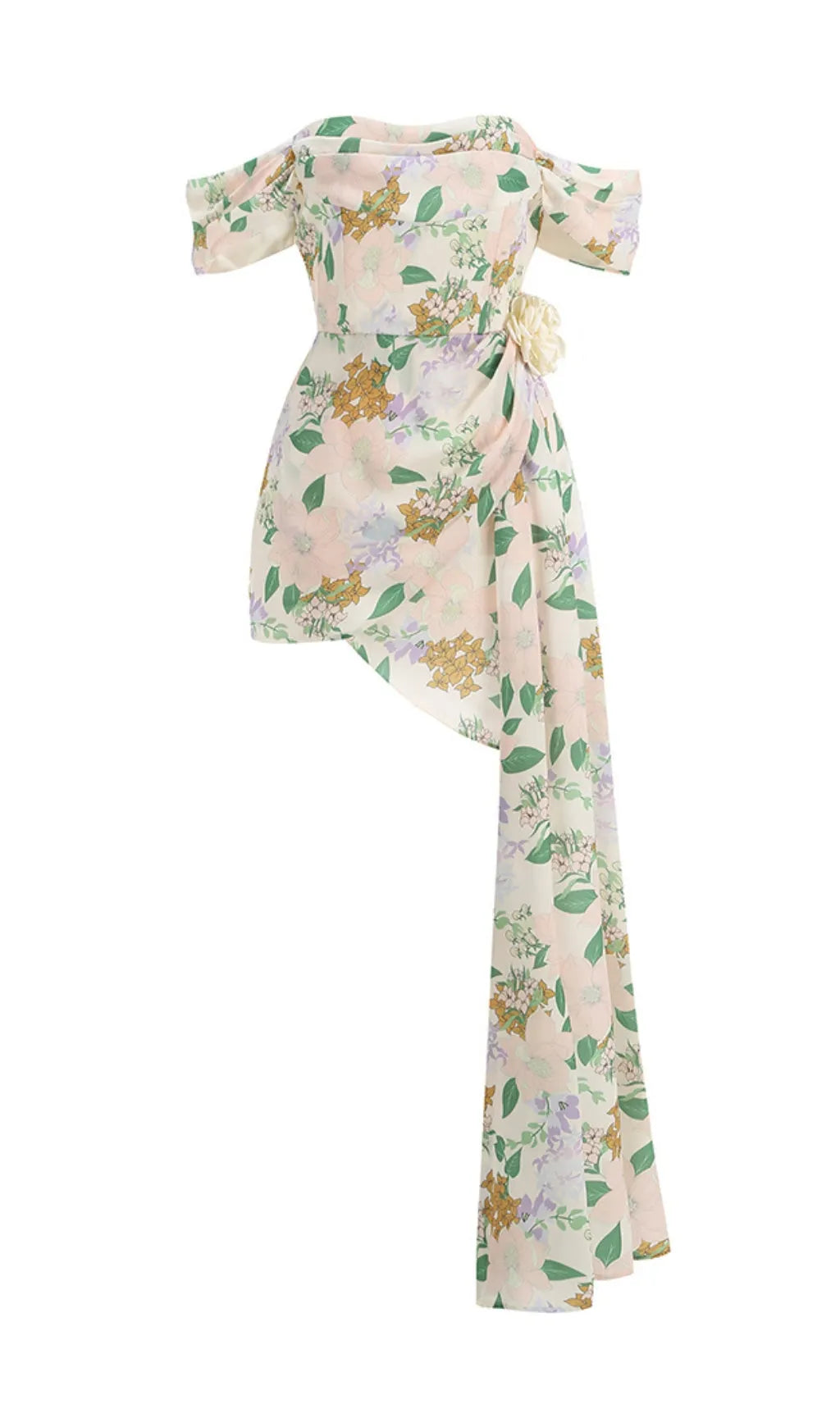 Aviya Floral Off Shoulder Strap Mini Dress Flowering Girl