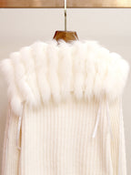 Off-White Ribbed Knit Boxy, Slightly Cropped Cardigan Flowering Girl