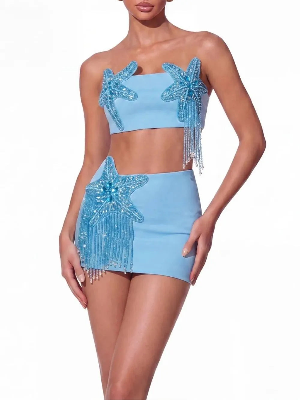 Haldric Spaghetti Star Crystal Skirt Set Flowering Girl